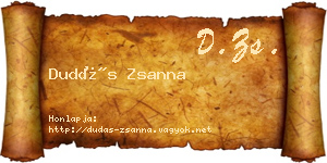 Dudás Zsanna névjegykártya